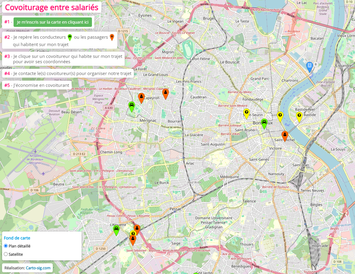 JobRide est une cartographie interactive qui facilite la mise en relation de vos salariés.