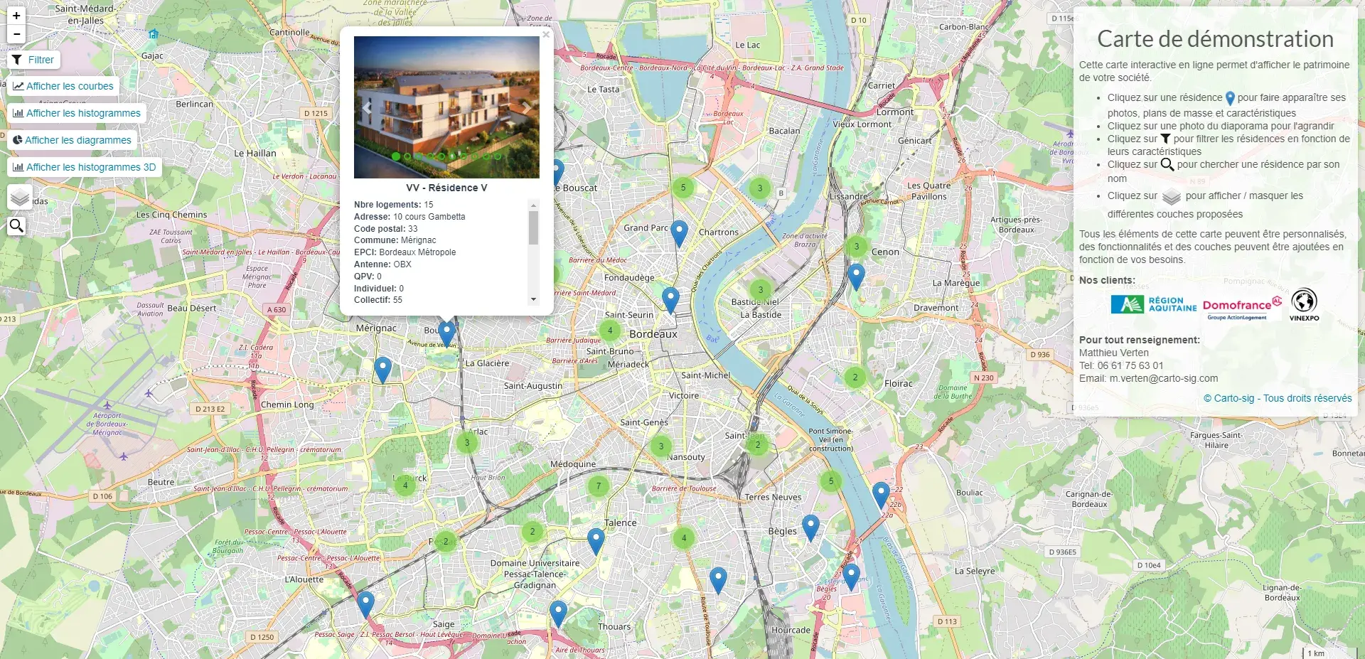 Carte interactive de gestion de logements