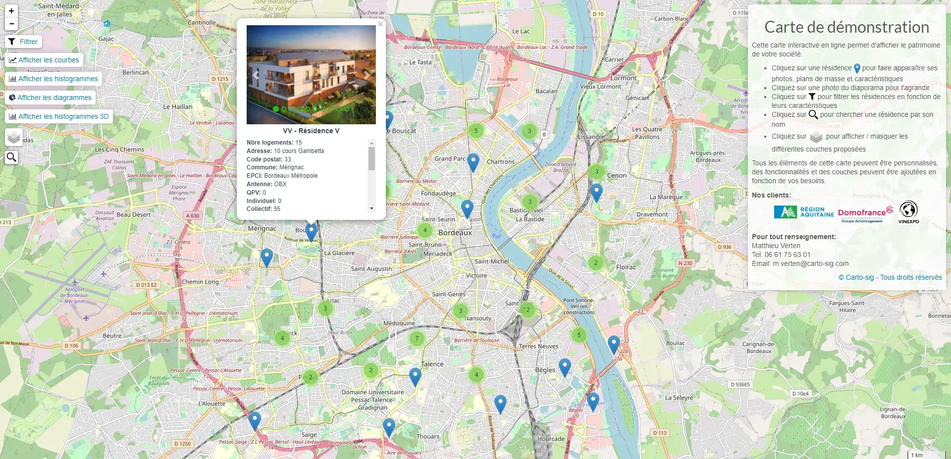 Carte interactive de  gestion de logements